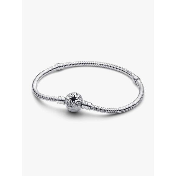 NEW AUTHENTIC PANDORA North Star Clasp Snake Chain Bracelet Sterling silver - Picture 3 of 4